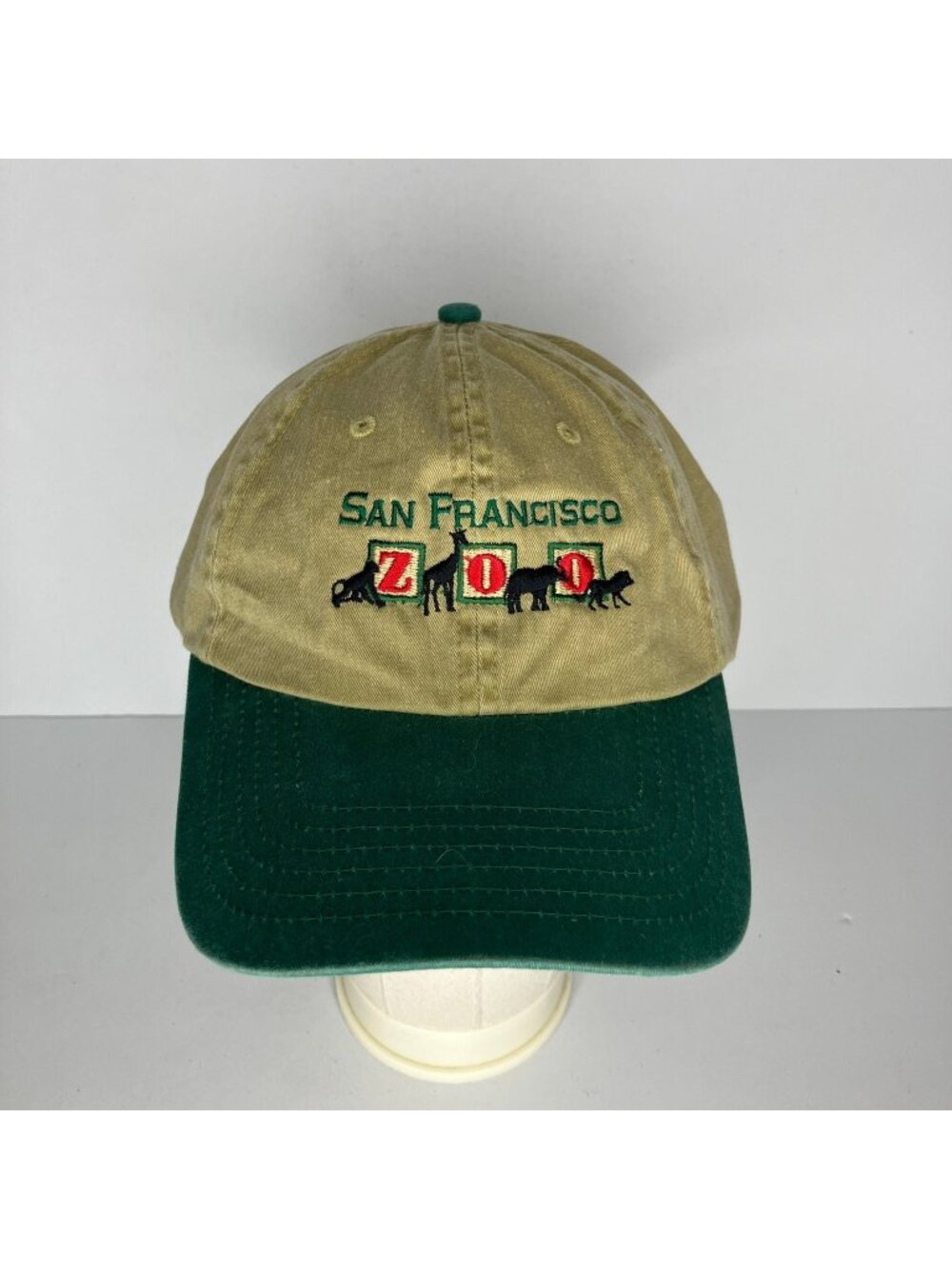 San Francisco Zoo Hat Men's Adjustable Khaki Green Animal Souvenir Cap